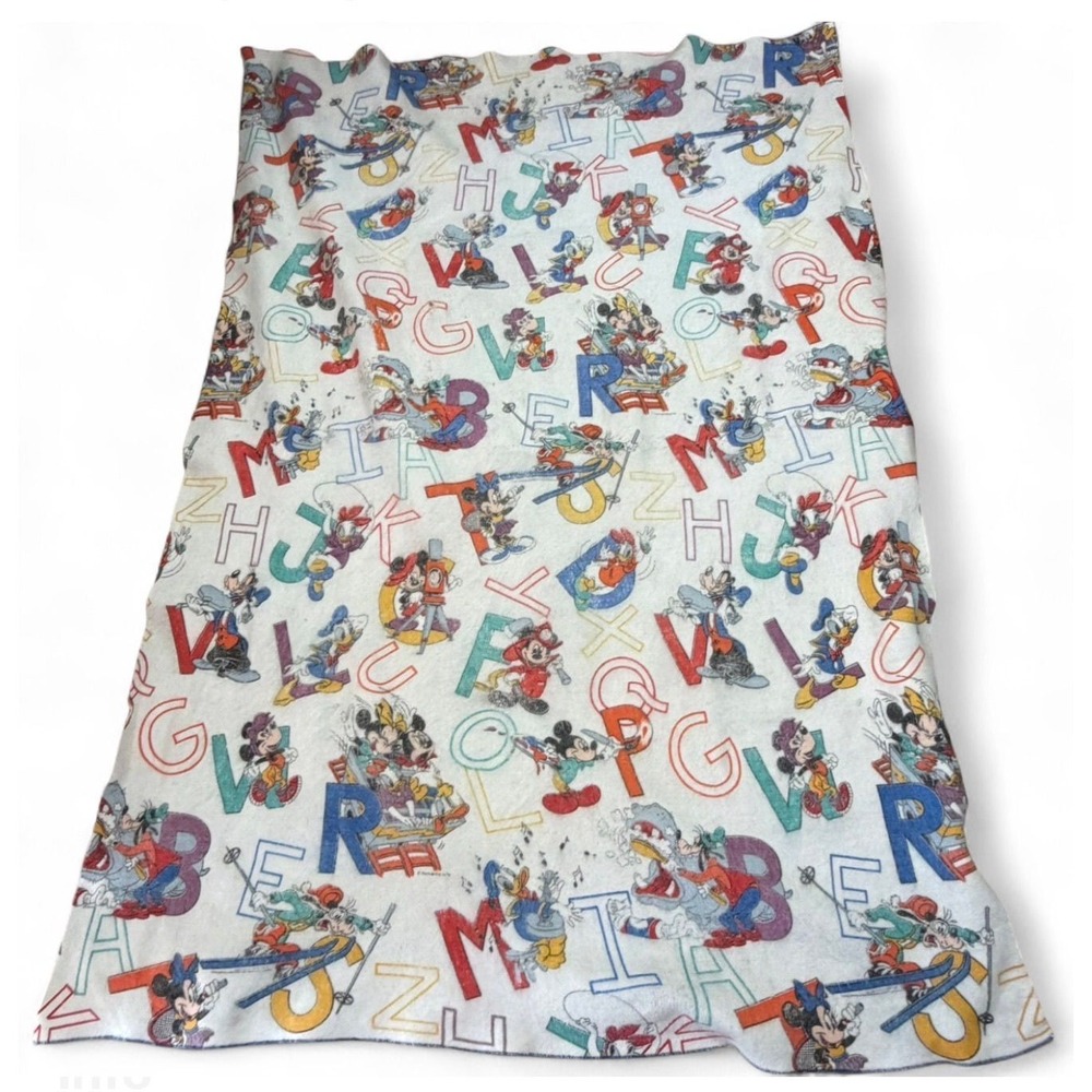 90's Disney ABC flannel blanket